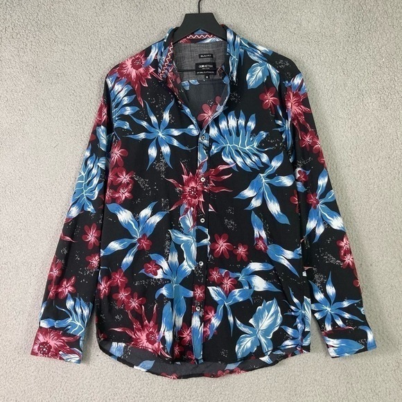 Geometrix NYC Floral Print Blouse M Women's Slim Fit Chic & Stylish Work Weekend - Picture 2 of 10